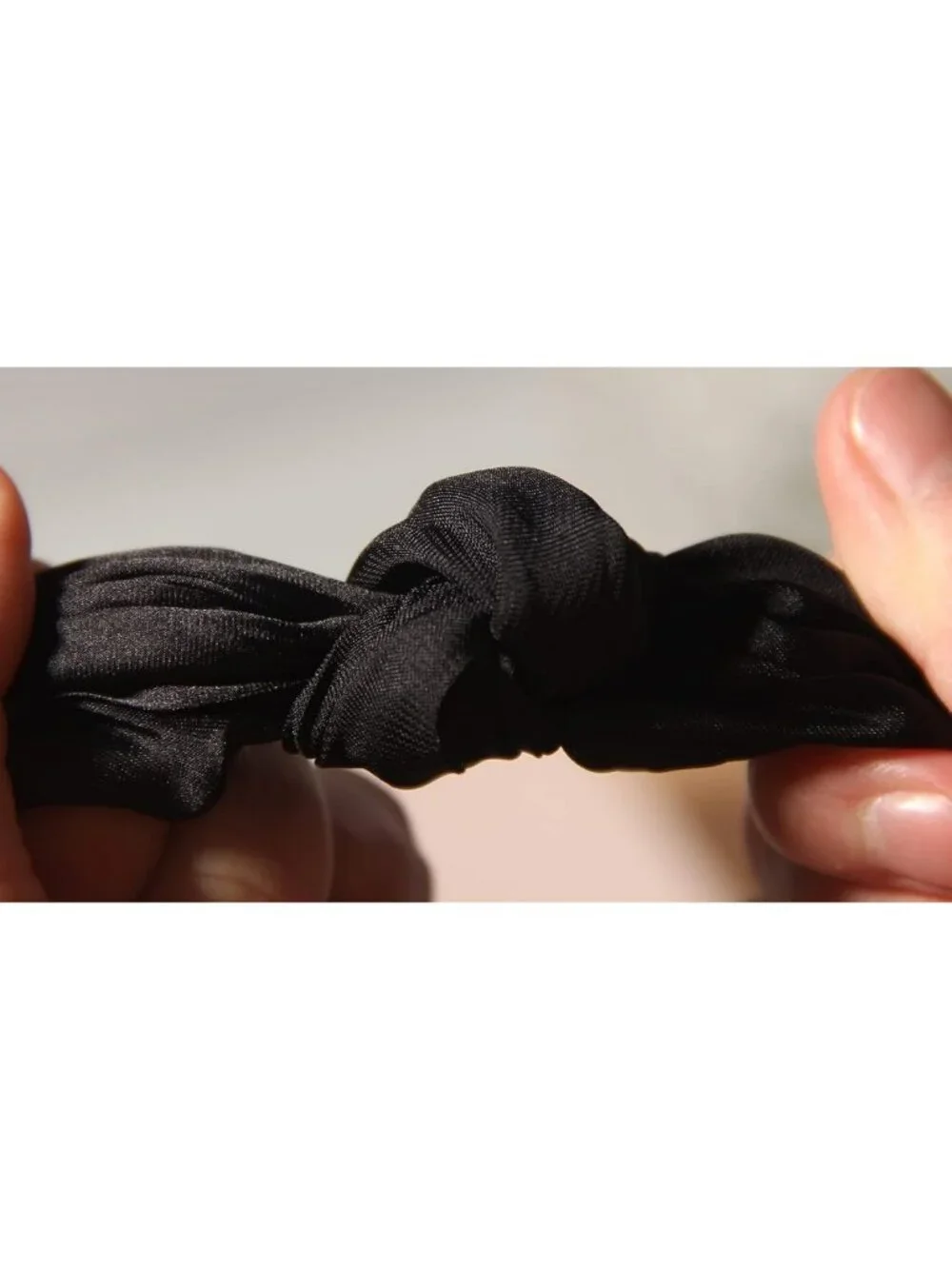 Stylish Black Hair Ribbons - 10 Pack Soft Bow Scrunchies & Elastic Ponytail